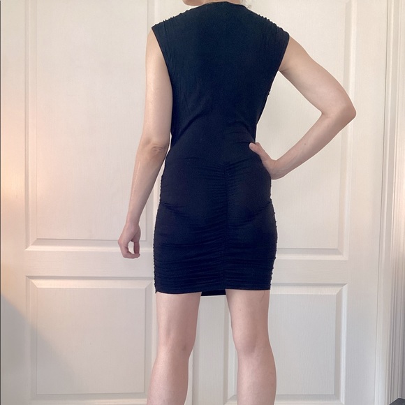 Akira Red Label Black Jersey Low Cut Dress Size M - Picture 2 of 3